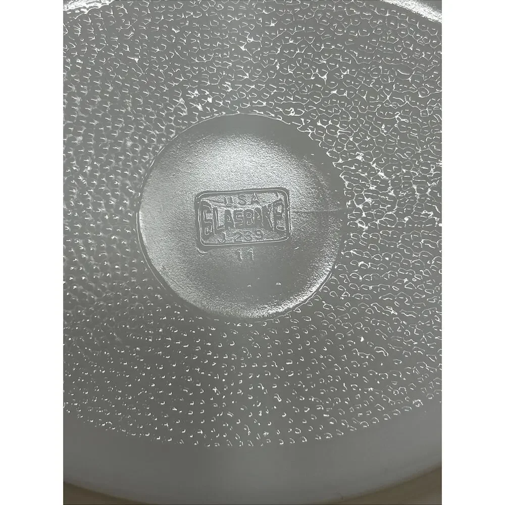 Vintage Glasbake Oval Divided Dish White Milk Glass J-239 Made in USA